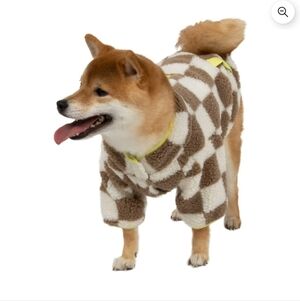 Oodles Tan Sherpa Bubble Hem Fall Dog Jacket, Large